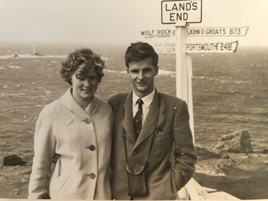 Joan and Dave in Cornwall on their Honeymoon