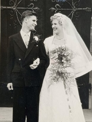 Dave and Joan on their Wedding day 1957