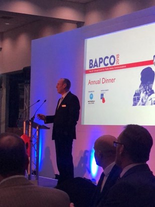 Ian at the annual BAPCO dinner 2018. 