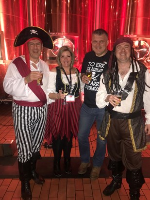 The time only four of us (including Amanda behind the camera) turned up dressed as pirates for the pirate themed conference party!!