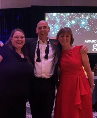 Amanda, Ian and Jennifer at awards gala 2019