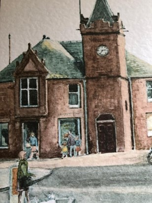 Where Margaret‘a working life began at Kid’s the Chemist on the Square in Kirriemuir 