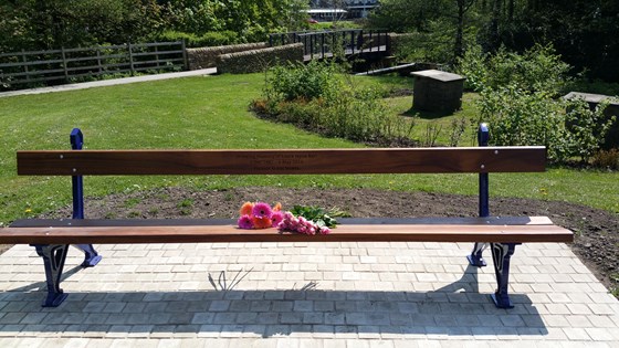 Laura's memorial bench in Whaley Bridge memorial park