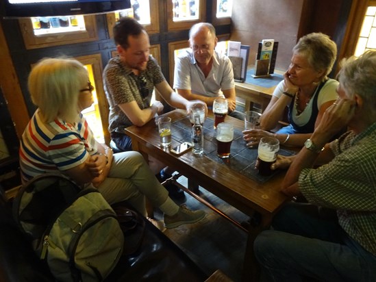 July 2019 in the pub in Covent Garden with Sue, Alan, Dorothy and Ed