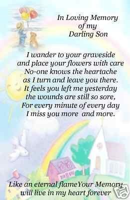 bereavement grave cards my son young memorial grave card 2478 p