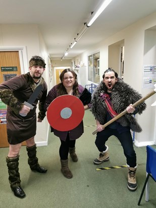 Sarah and the team on Viking day