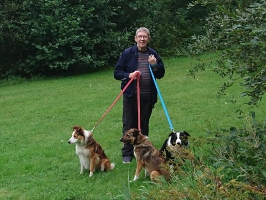 Chris and his favourite dogs