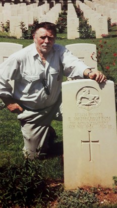 My dad visiting grandad grave in italy