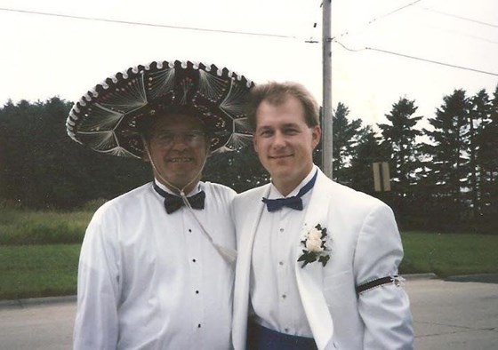 Mark and his Best Man ( his dad ) on our wedding day 1993