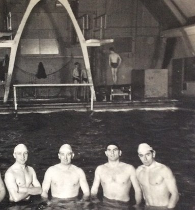 Peter the last person on the right. Peckham Centre. A great swimmer and diver