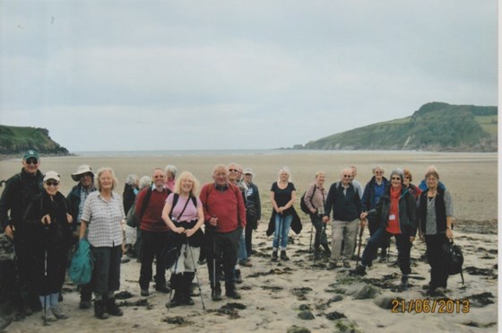 Geoff on the beach with U3A Walking Group June 2013