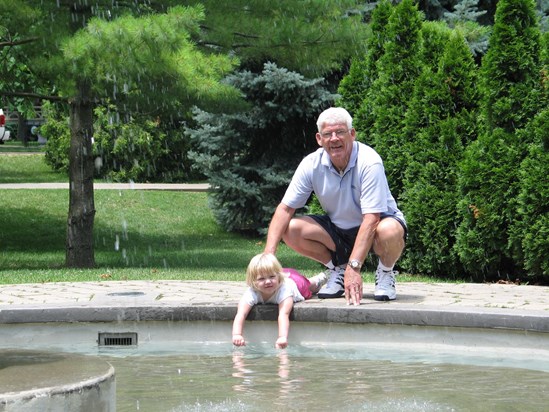 John with granddaughter Lucy, Canada 2006