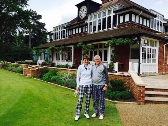 Resplendent in tartan strides at Sunningdale.