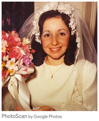Looking beautiful on her wedding day - 1st Feb 1975