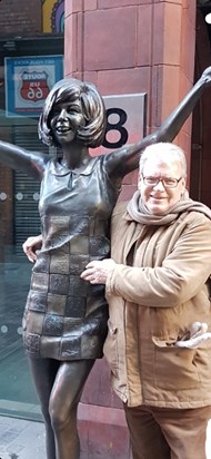 Saying hi to Cilla in Liverpool