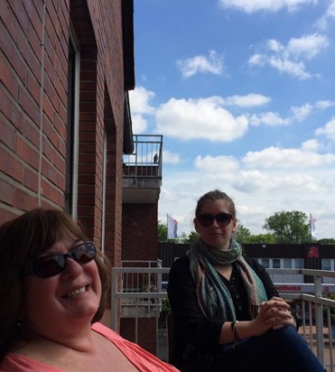 AnneMarie - enjoying the balcony with Jackie at Joanne’s, 2014.