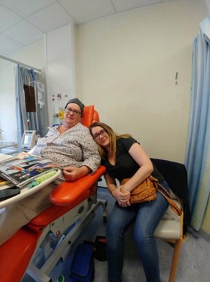 AnneMarie & Joanne, during a round of chemo.