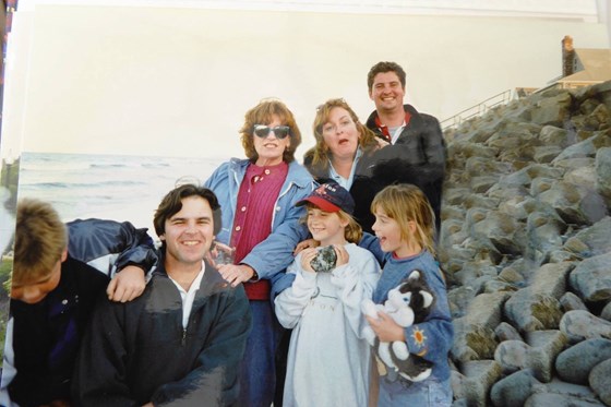 Family Picture at Scituate Harbour, Patrick, Ted, Elaine, AnneMarie, Anthony, Jackie & Joanne.