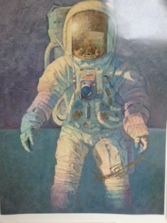 The signed photo of Alan Bean that Derek arranged for a work celebration