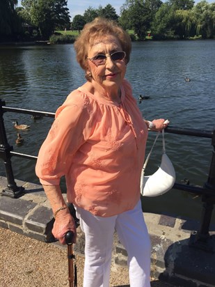 Mum at Diss Mere, August 2015