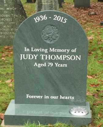 Mums headstone is now in place, we love the hand carved rose, RIP mum, love you x