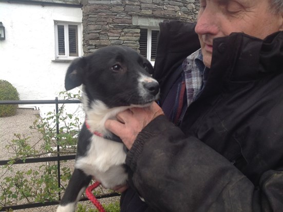 Dad and the new puppy Tess xx