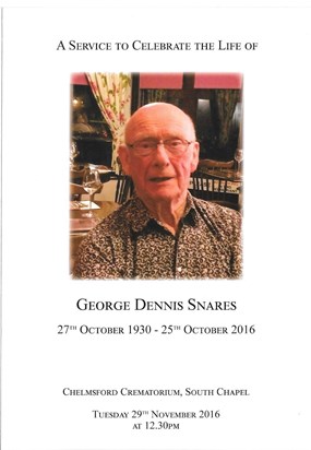 George Order of Service Front Page