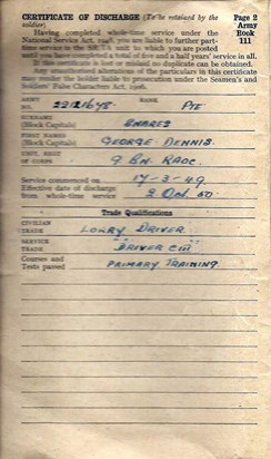 George Army Record Book Page 2