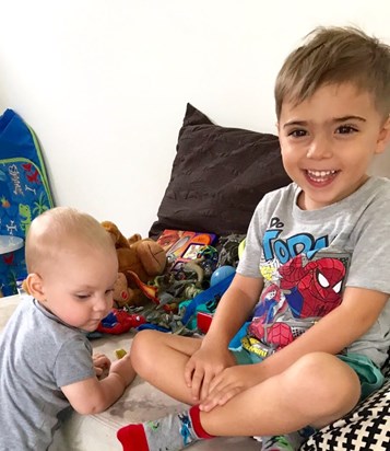Ollie aged 4 and Miles 1 year Great Grandsons in Australia