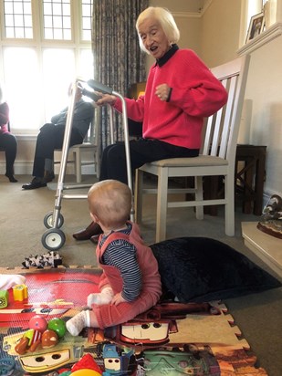 Sing song time with great Grandma 