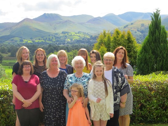 All the girls at Lizzick Hall for Dad’s 80th