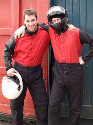 Paul and Ian in Dorset go-karting 2010