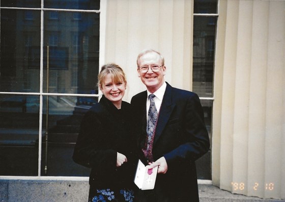 Peter on the day he got his OBE with Nicky