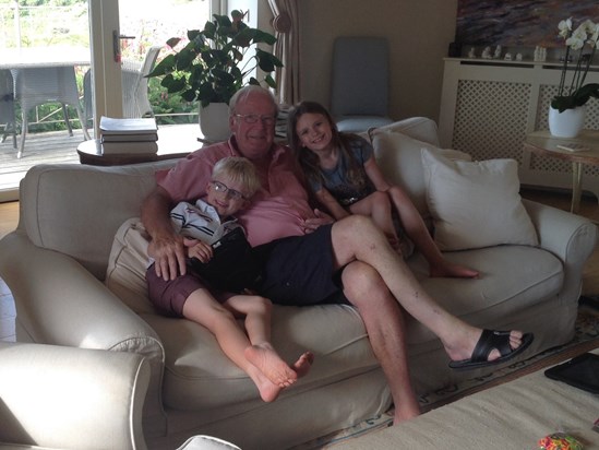 Peter with grandchildren Maddy and Freddy