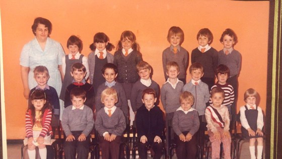 Steve middle row, second left, with Simon Rattenbury, Jamie Green, Jeff Clarke, Craig Wilkes, Rob Gerrard at Millhouse School age approx 6 or 7