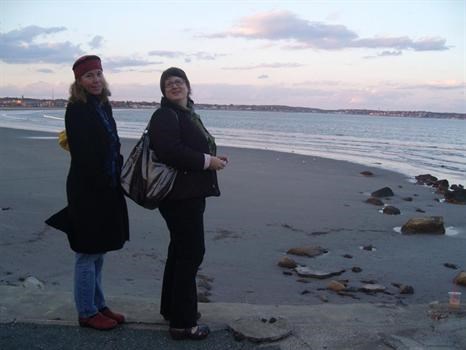 Gina and Maile in Nahant, December, 2010