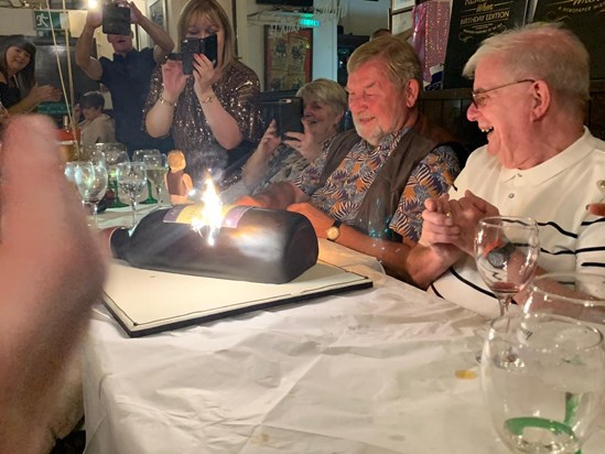 Geoff celebrating Colin's 70th Birthday