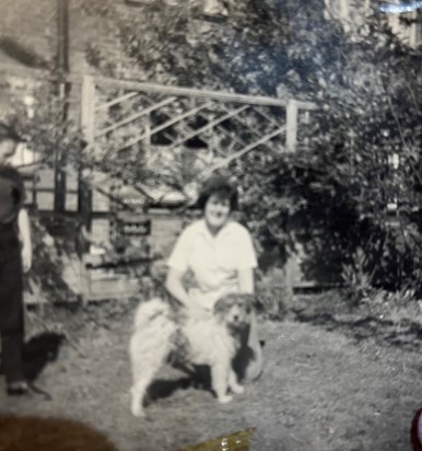 A young Mum with Bobby Dog 