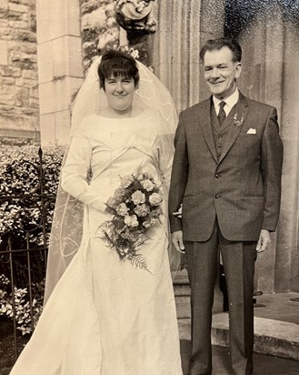 Mum and Grandad on her wedding day 