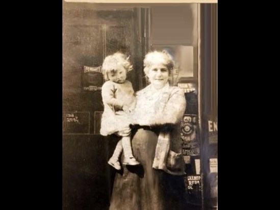 Mum with her Nanna Elizabeth Ann Merton (nee Jones)