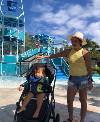 Ida and Noah on holiday at Sandstone Point