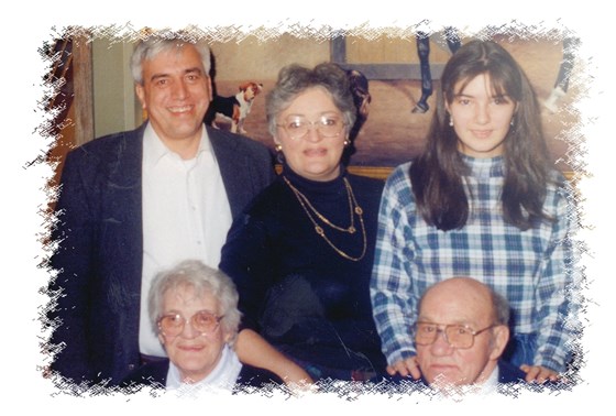 Jerry, Sandi, Christa with Mom & Dad