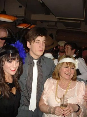 Beth, Lewis and Jenny partying