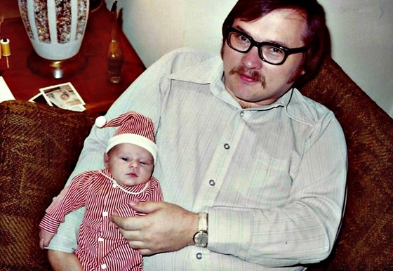 With 2 day old Matt, 1973