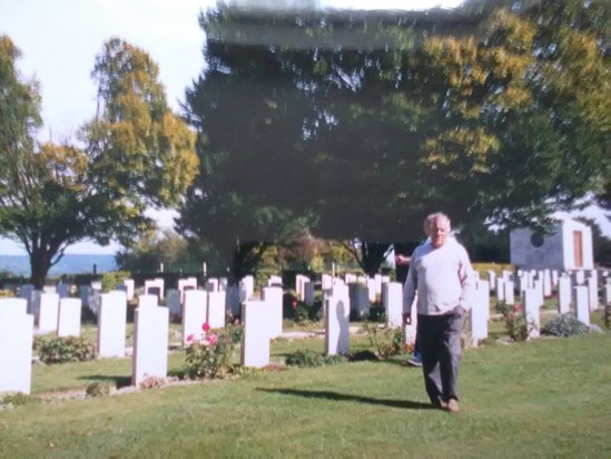Dad in a war graves cemetery in Normandy