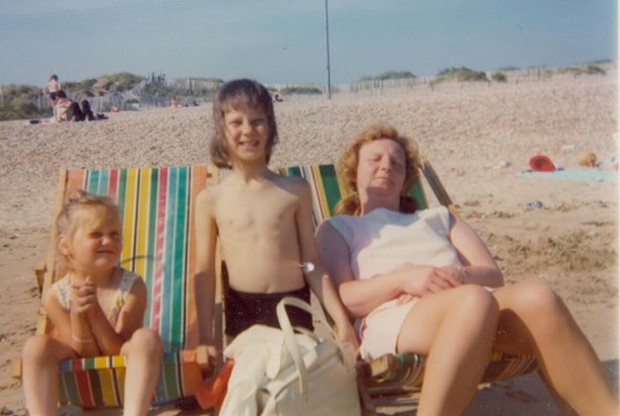 1973 Amanda & Gary & Val, Camber Sands