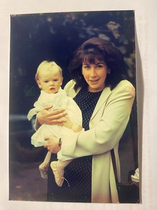 Catherine holding Lizzie at her Christening