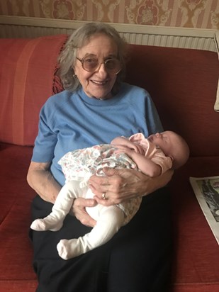 Nanny and her first Great Grandaughter, Marnie