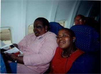 Carletta and Ronald on the plane