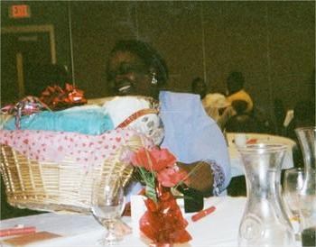 This is the basket she won at our church's Valentine Ball 2009